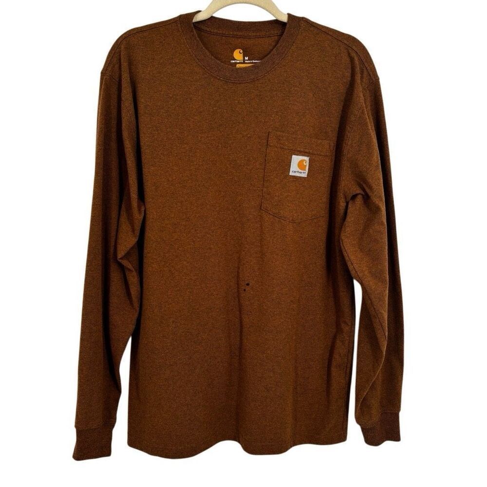 Carhartt Long Sleeve Heavy Tee Shirt Brown‎ Size Men’s Medium
